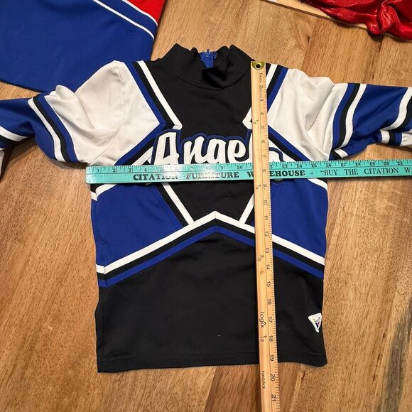 Lot Cheerleading Cheer Uniforms Costumes Cheerleader Blue Red Varsity 11 Pieces - Picture 13 of 14